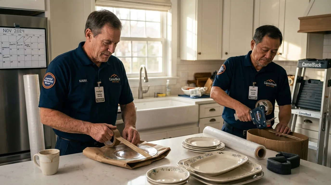 Professional crew packing kitchen dishware in Boulder City, NV